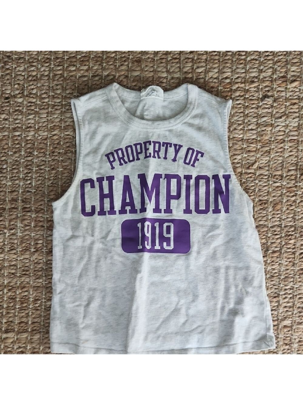 Champion Gray Tank Top with Purple Print